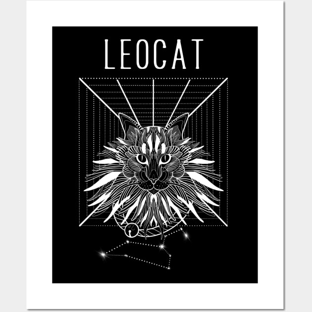 A zodiac cattery: Leo - leocat. Wall Art by Blacklinesw9